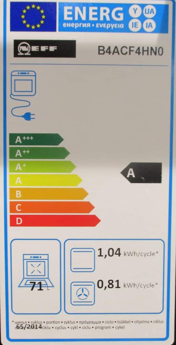 Energieeffizienzklasse A Backofen Neff Koje 17