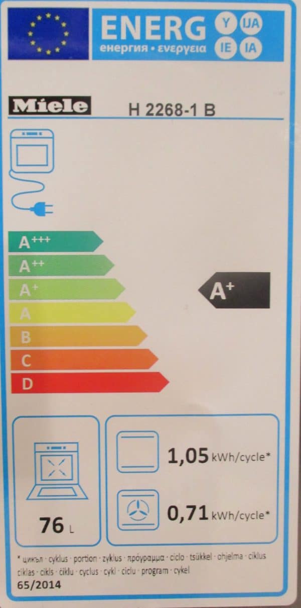 Energieeffizienzstufe A+ Backofen Miele Koje 28