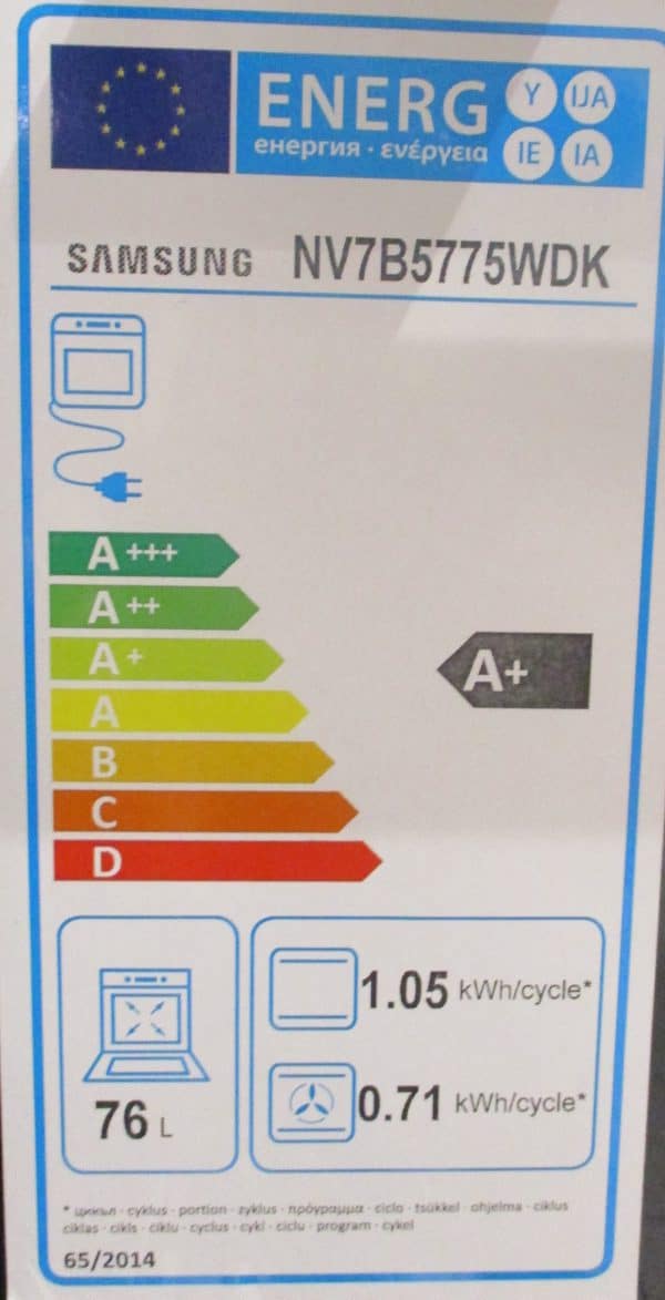 Energieeffizienzstufe A+ Backofen Samsung Koje 56