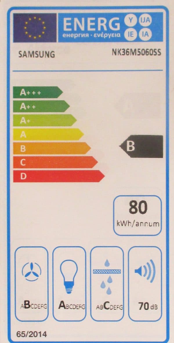 Energieeffizienzstufe B Dunstabzug Samsung Koje 56