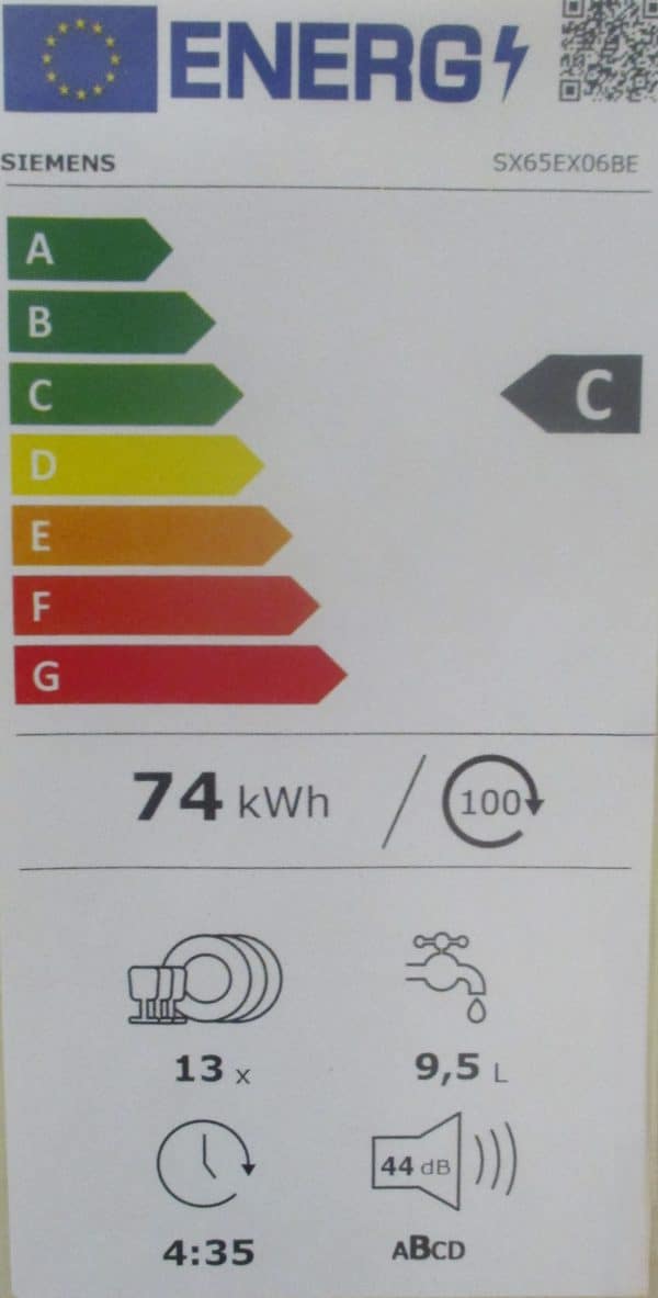 Energieeffizienzstufe C Geschirrspüler Siemens Koje 28