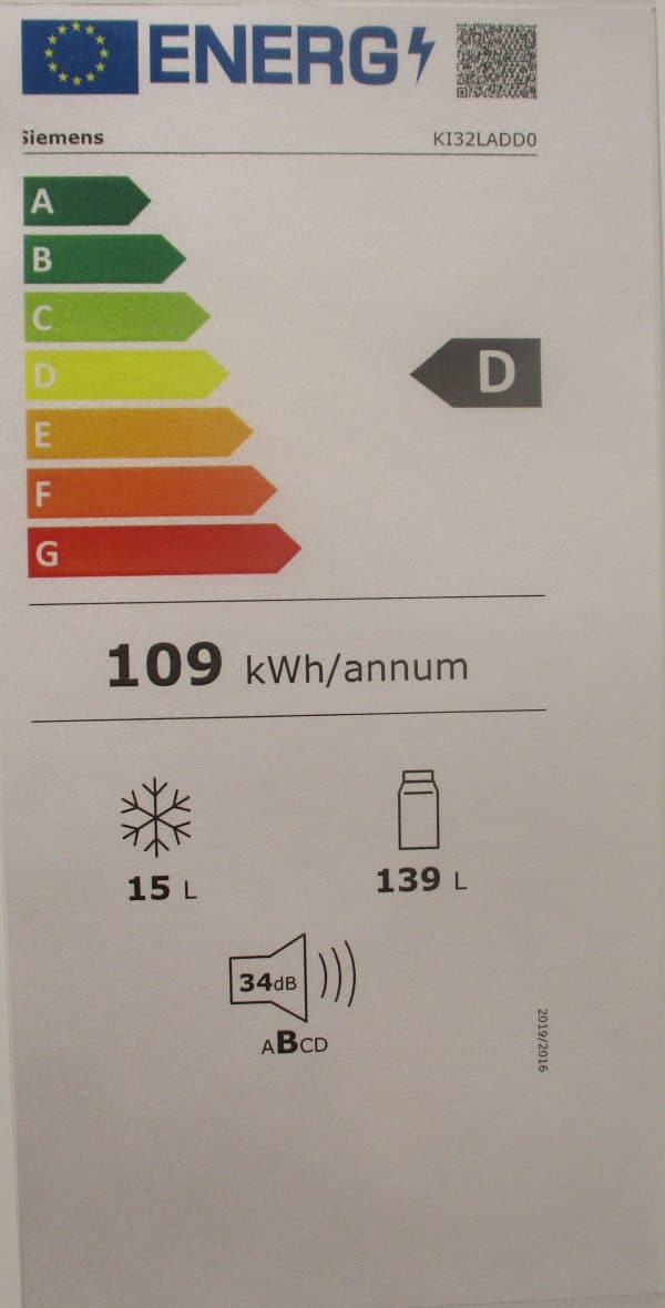 Energieeffizienzstufe D Kühl-Gefrierkombination Siemens Koje 56